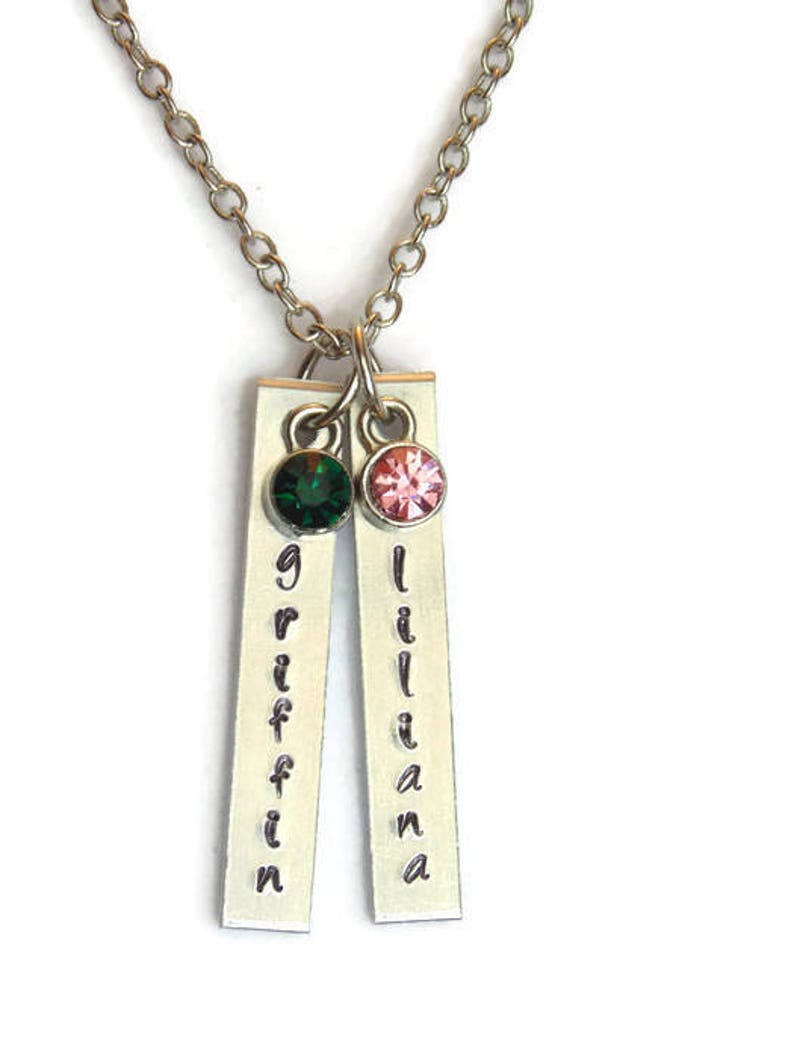 Mother's Day Personalized Necklace Name and Birthstone Etsy