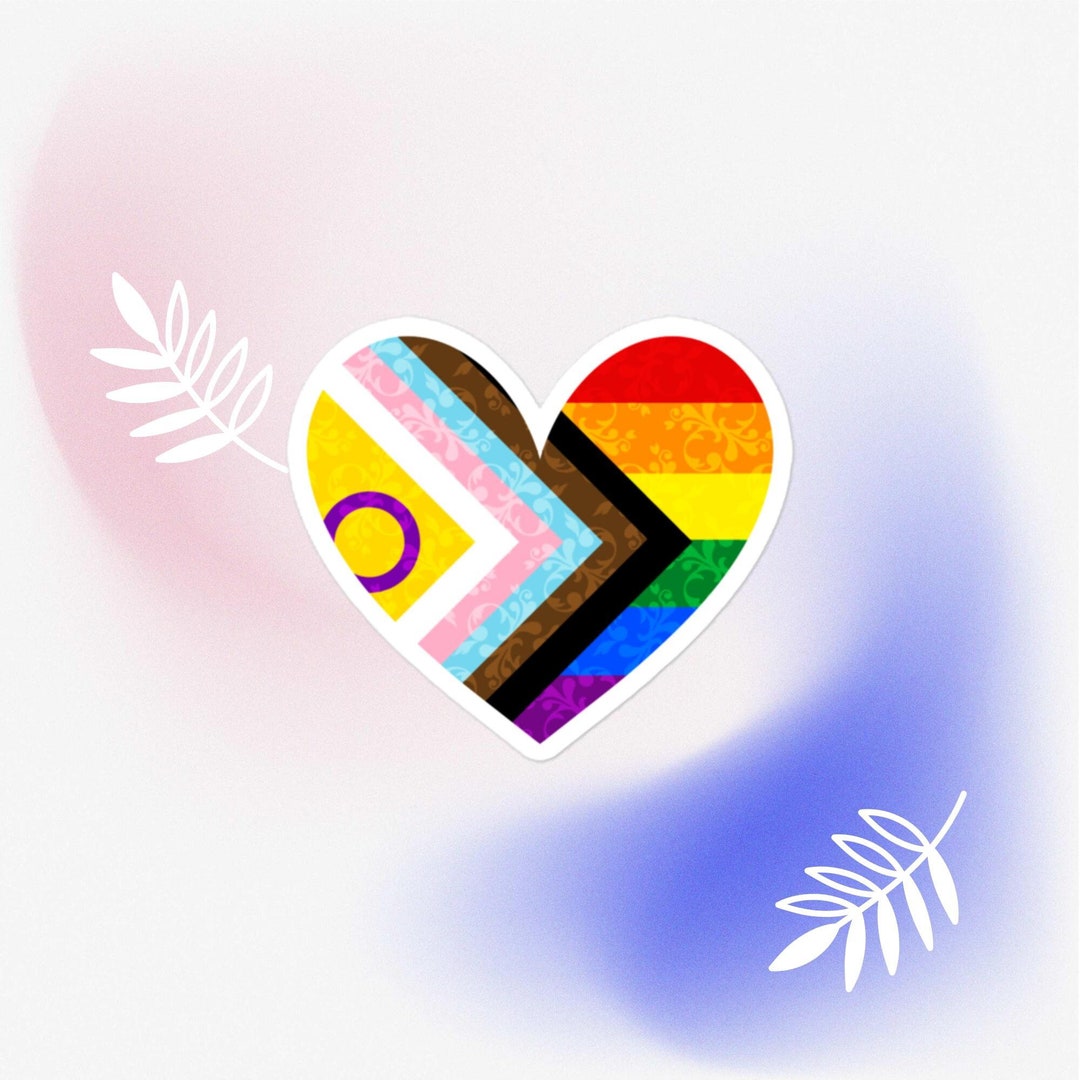 PRIDE Elegant Progressintersex Heart Sticker - Etsy