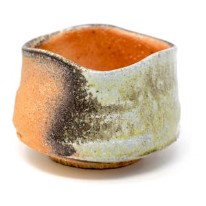 Wood fired pottery tea bowl