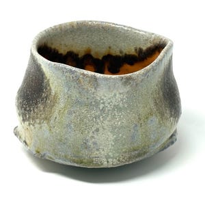 Wood fired pottery tea bowl