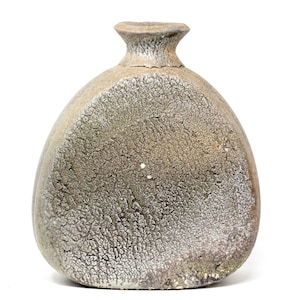 Wood fired pottery bottle vase