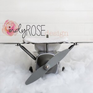 White clouds airplane newborn backdrop image 2