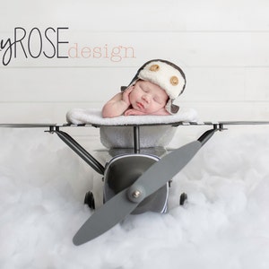 White clouds airplane newborn backdrop image 1