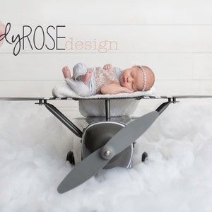 White clouds airplane newborn backdrop image 3