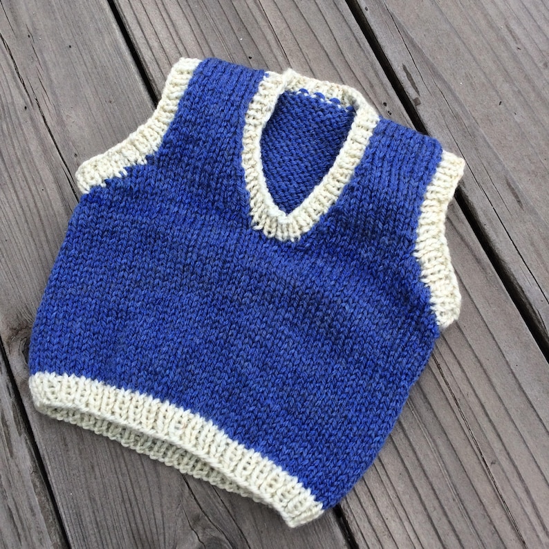 3-6 month blue and white sweater vest