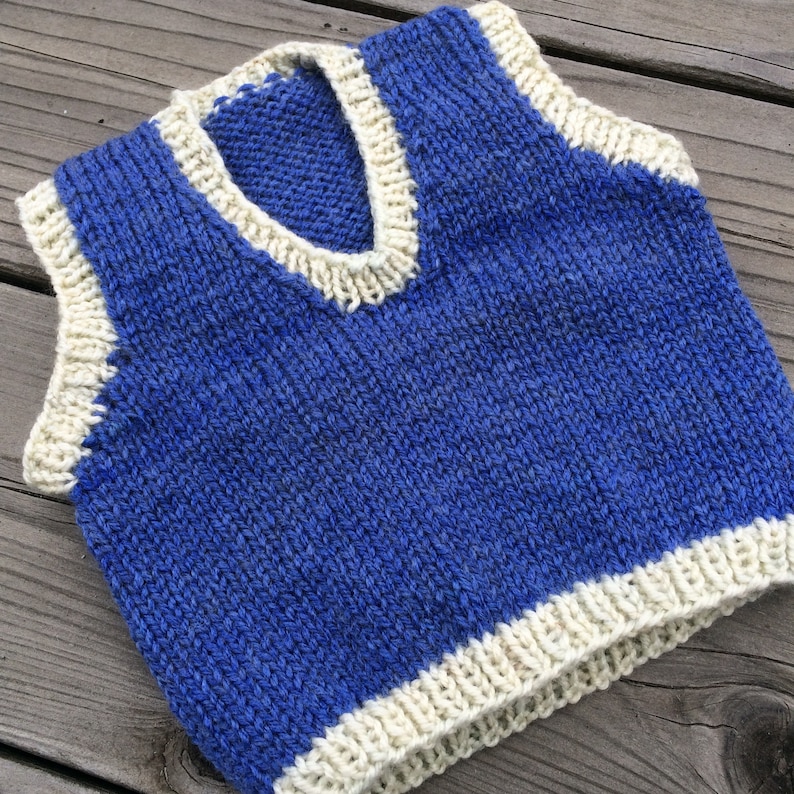 3-6 month blue and white sweater vest