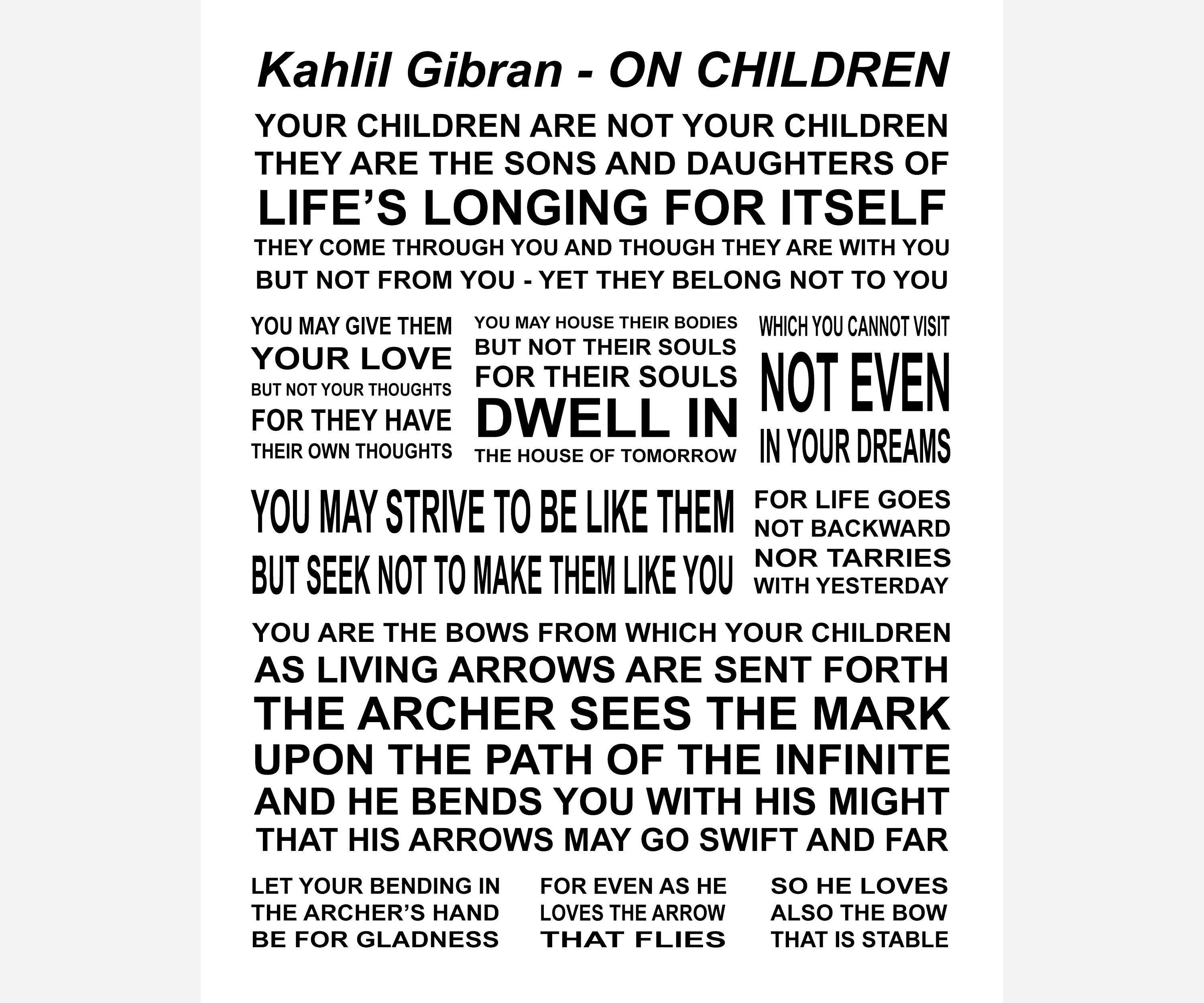 Kahlil Gibran - on Children - Etsy