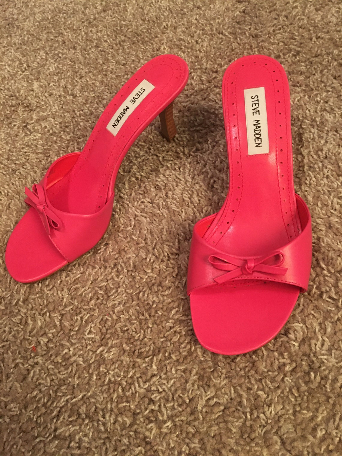 Steve Madden Hot Pink Kitten Heels With Bow Size 7 1/2 3 Inch | Etsy