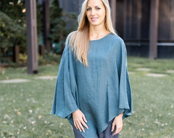 Linen poncho, poncho, cover up, linen apparel, , summer poncho,