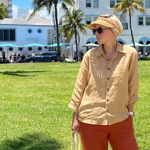Linen Lounge Shirt , Linen Basic Shirt , Linen Shirt
