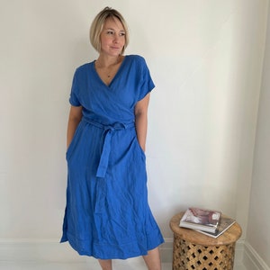 Linen wrap dress ,  maxi linen dresses for women , summer dress soft linen dress , Linen wrap boho or linen dresses , wrapped dress one size