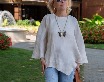 Poncho de lino, Poncho de lino de doble gasa,