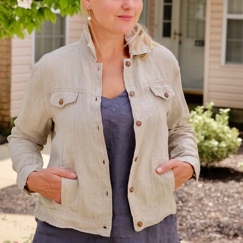 Linen Short Jacket Linen Blazer Women 