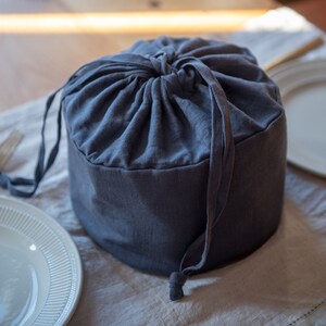 Linen bread basket , organic food storage , bread storage , linen table , table decor , linen gift image 3