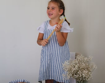 Kids Pinafore , Linen Kids Apron, Linen Child Apron , Kids Apron , Linen Smock , Apron With Pockets , Apron for Kids , Toddler Apron