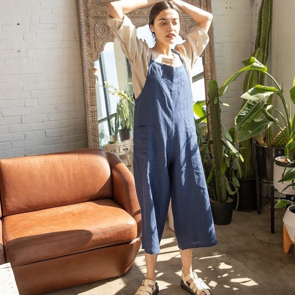 Linen Romper , Linen Jumper , Linen Jumpsuit