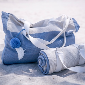 Beach Bag, Tote Bag, Picnic Blanket, Beach Blanket, Oversize Bag, Summer Vacation Set, Beach