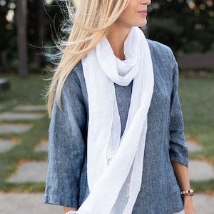 Linen Scarf , linen sheer scarf , italian linen soft scarf , natural linen scarf , soft linen scarf , summer scarf , organic flax wrap