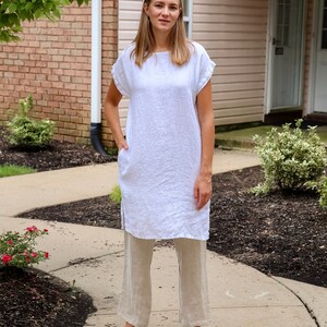 Linen homecoming dress , linen summer dress , linen tunic dress , linen comfortable clothing , natural fiber clothing image 4