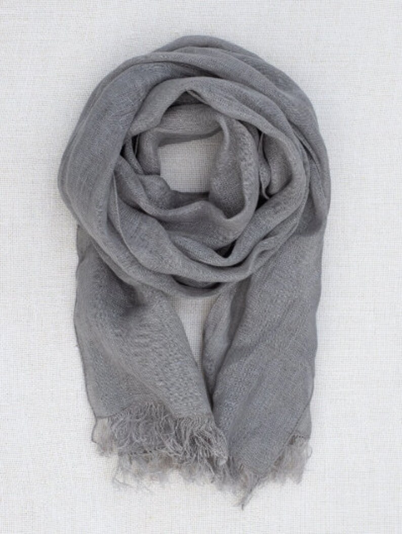 Linen Scarf , linen sheer scarf , italian linen soft scarf , natural linen scarf , soft linen scarf , summer scarf , organic flax wrap image 8