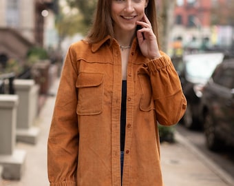 Corduroy Fall Shirt Utility Long Sleeve Shirt 90s Velvet Corduroy Fall Shirt Utility Long Sleeve Shirt 90s Velvet