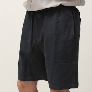 Linen Men Shorts , mens linen shorts , linen summer shorts with pockets , washed linen men apparel , summer shorts gift for man , men shorts