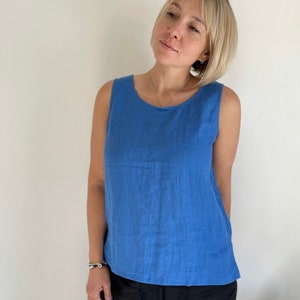 Linen Casual Top Sapphire