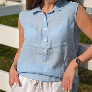 Linen Sleeveless Top Amy image 8