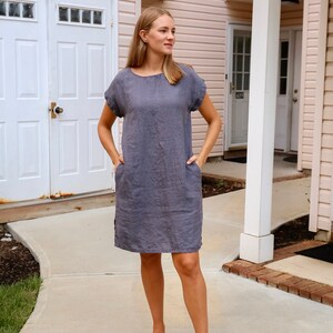 Linen homecoming dress , linen summer dress , linen tunic dress , linen comfortable clothing , natural fiber clothing image 2