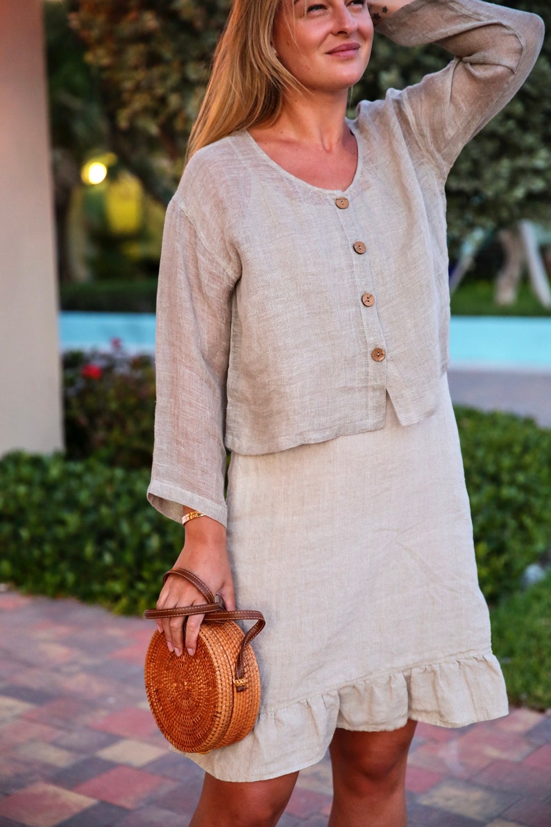 Linen Dresses for Women VIKOLINO White Linen Dress Linen Etsy