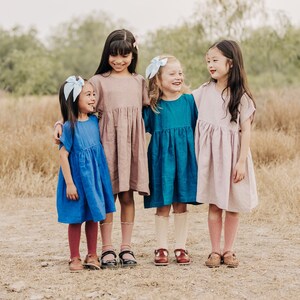 Robe de fille en lin, robe en lin pour filles, vêtements pour enfants, robe de fille en lin à fleurs, robe en lin pour tout-petit, robe pour premier anniversaire image 6