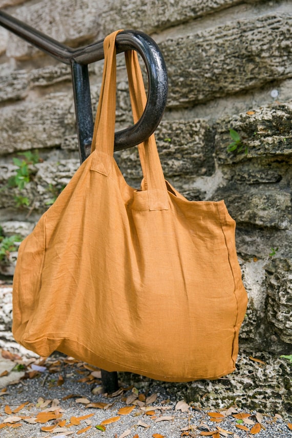 Natural Linen Canvas Tote Bag