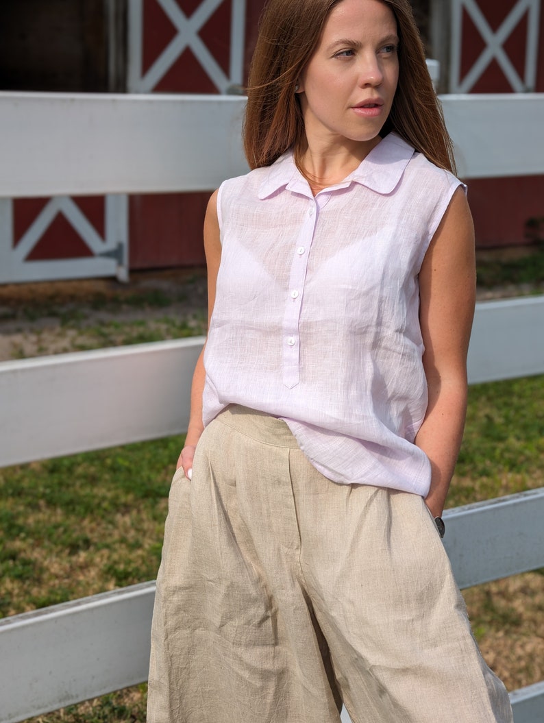 Linen Sleeveless Top Amy image 3