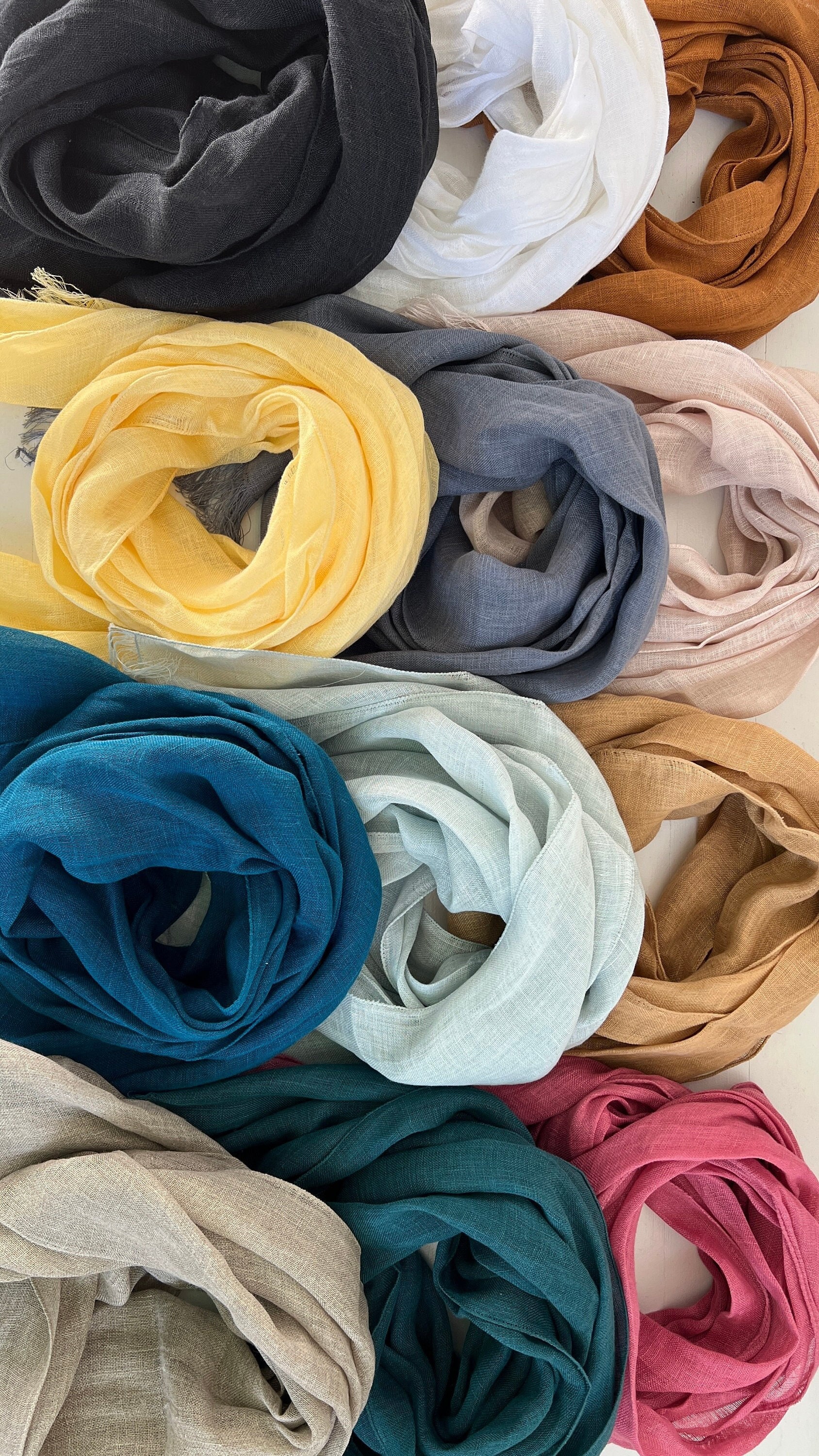 Linen Scarf , Linen Sheer Scarf Mom Gift , Scarf Women Linen