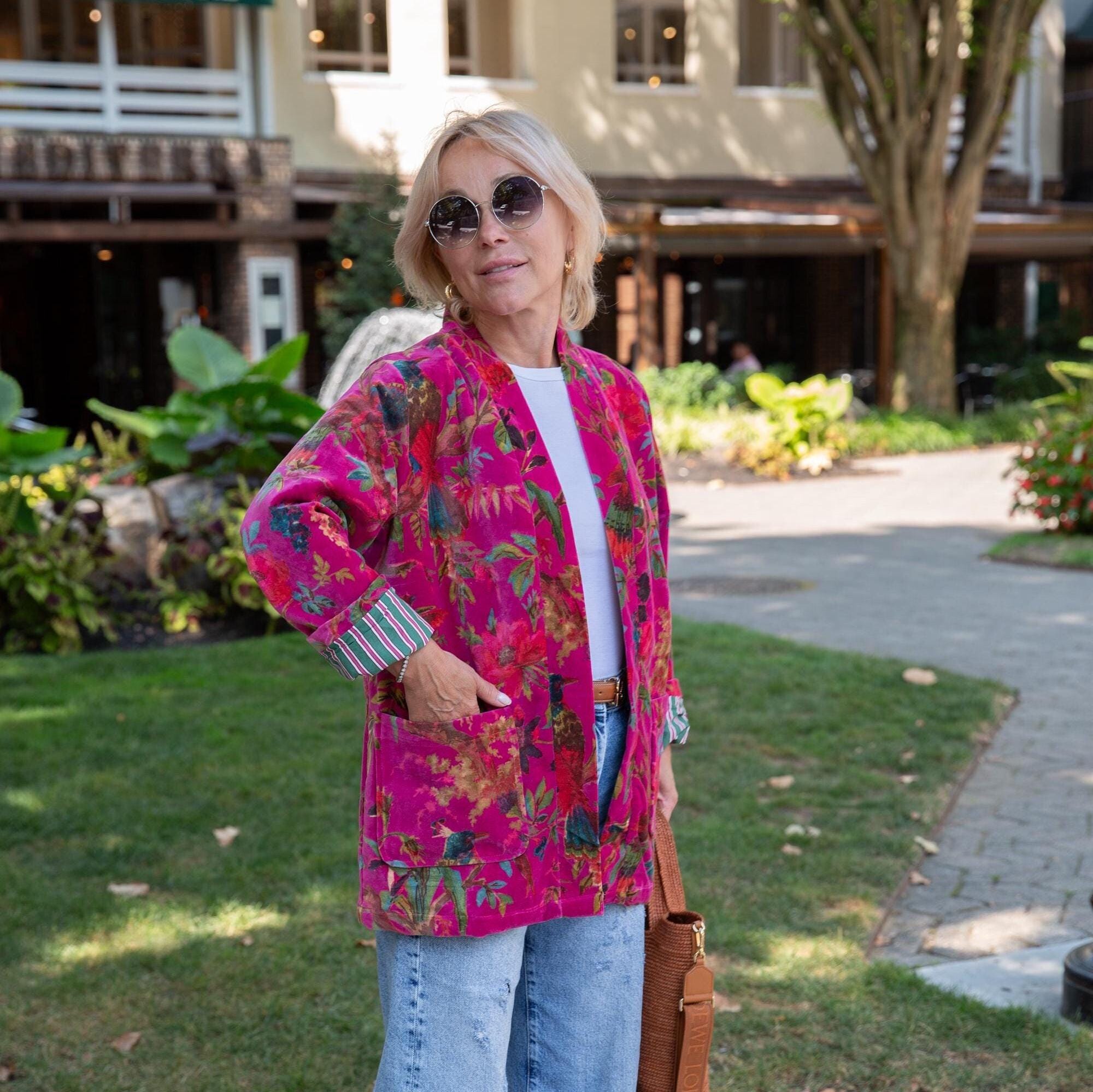 Floral Velvet Blazer - Etsy