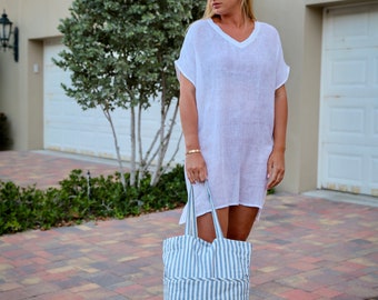 【argue】linen voile gauze pullover Linen Sheer( Gauze) Cover Up, V-neck Top, Linen Gauze Top