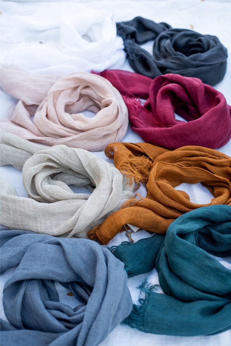 Linen Scarf , linen sheer scarf , italian linen soft scarf , natural linen scarf , soft linen scarf , summer scarf , organic flax wrap Marine Blue