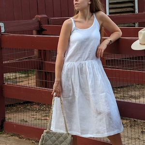 Linen dress Cottagecore wedding guest dress Maternity sundress