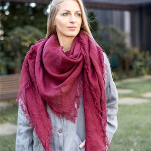 Linen Shawl, Linen Sheer Shawl, Linen Oversized Scarf, Linen Wrap, Linen Scarf, Gauze Linen
