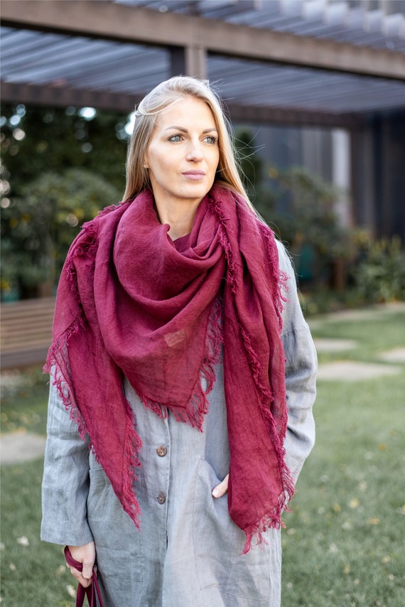 Linen Shawl Linen Sheer Shawl Linen Oversized Scarf Linen Wrap