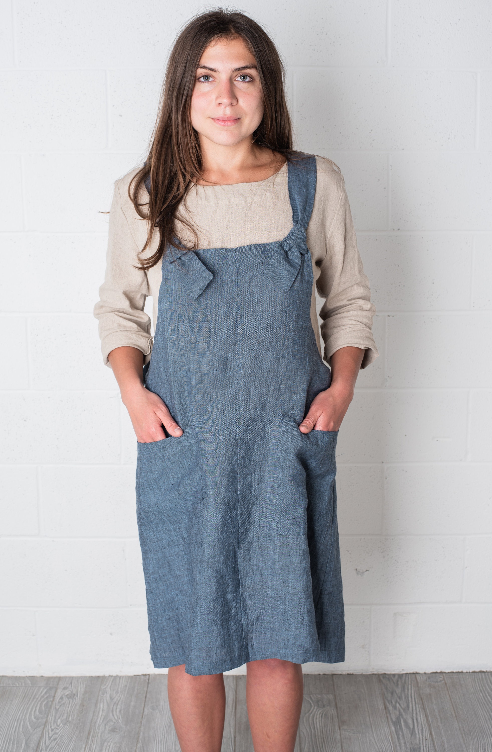 ★ MARRON EDITION★  25 Summer_ Ivory Overall Dress The Lauralie Modest Overall Dress