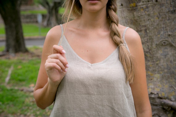 Linen Slip Dress, Linen Nighty, soft natural night dress, washed linen dress, linen sleepwear, nighty,  night dress, under dress