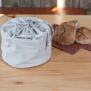 Linen bread basket , organic food storage , bread storage , linen table , table decor , linen gift image 7