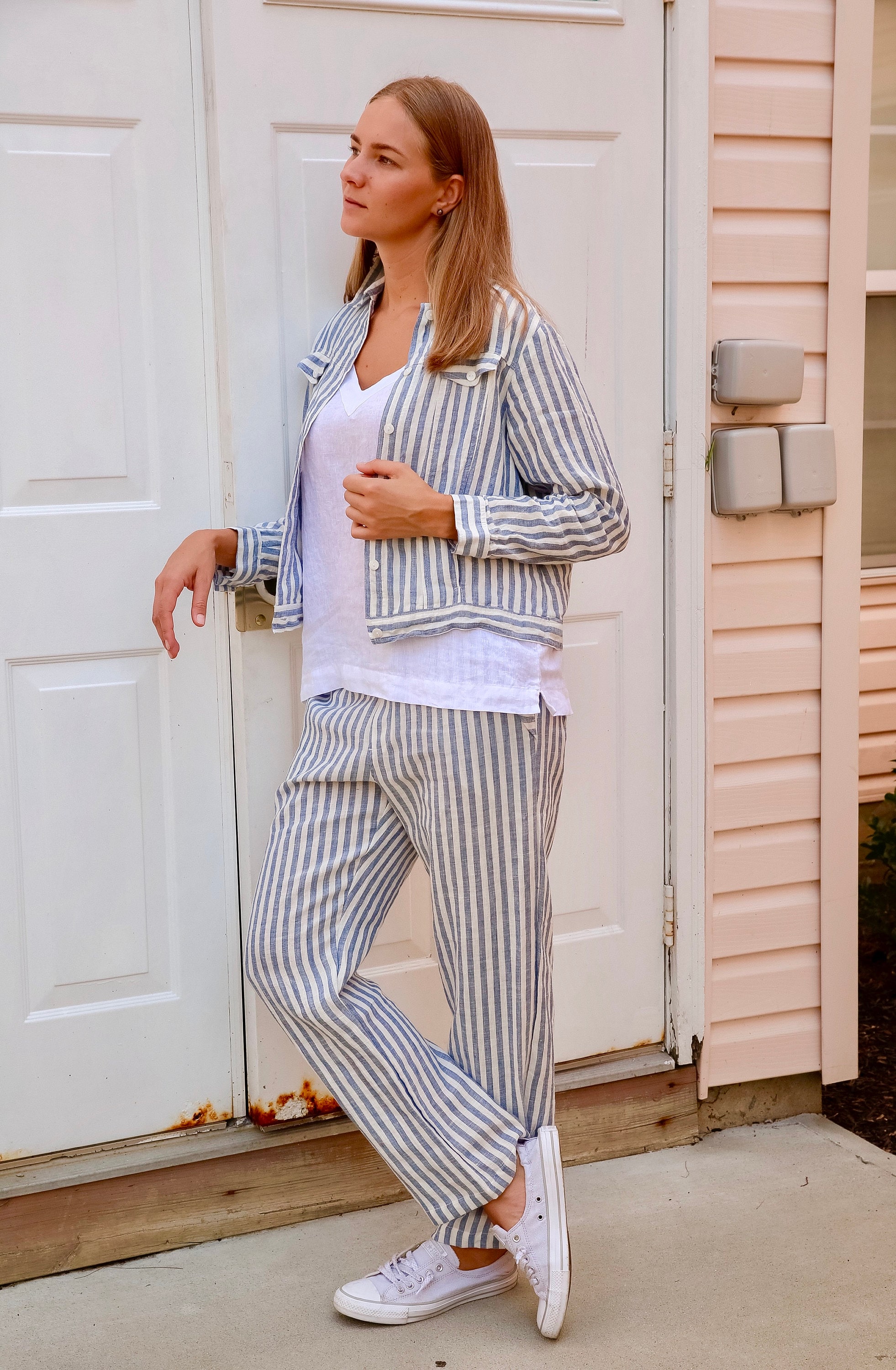 Linen Short Jacket, Women Washed Linen Clothing, Linen