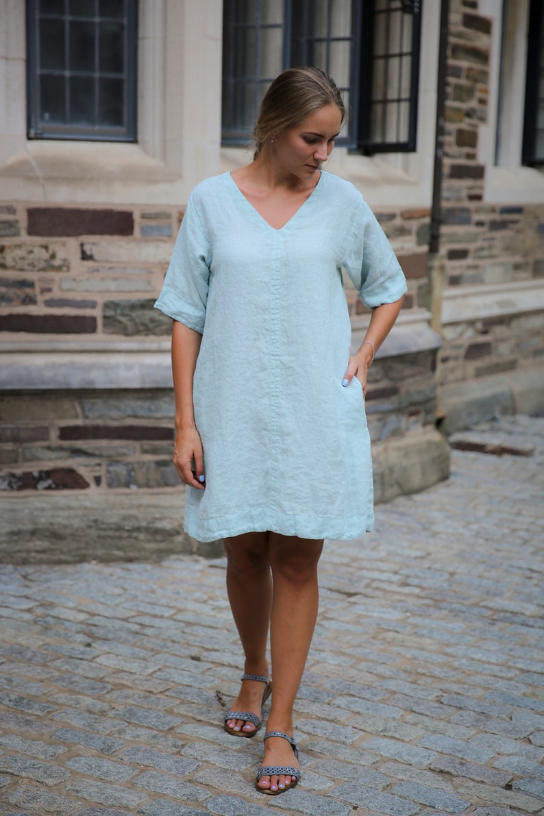 Linen V-Neck Tunic/Dress image 3