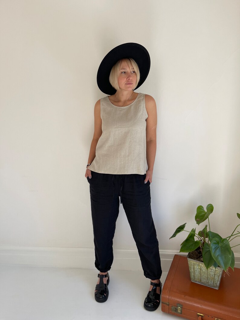 Linen Casual Top Natural