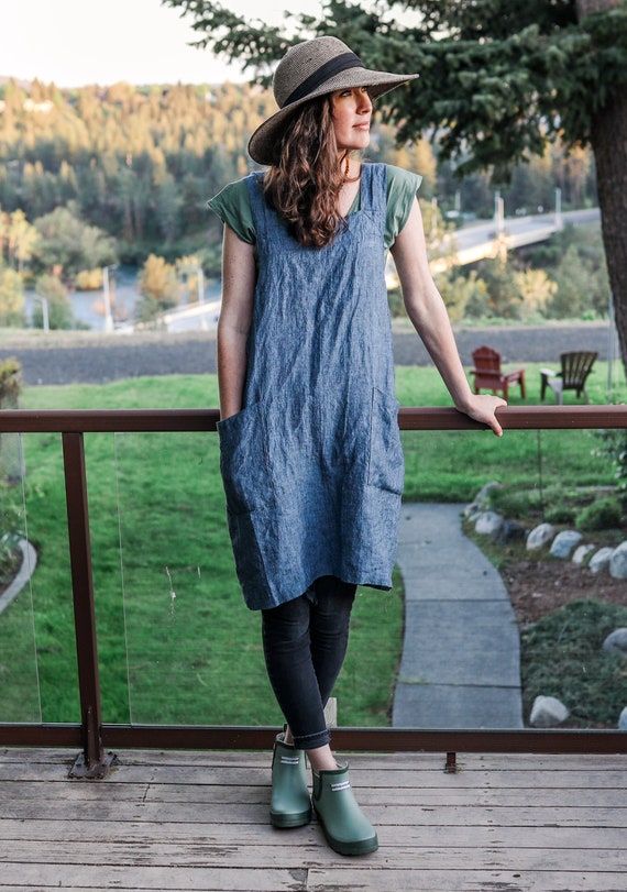 Robe tablier lin new arrivals