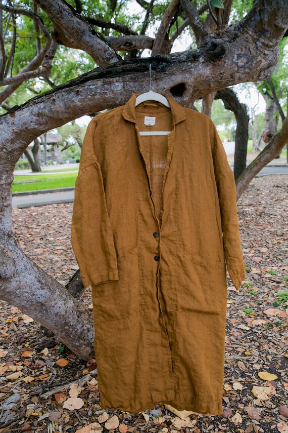 Long linen duster coat Outlet