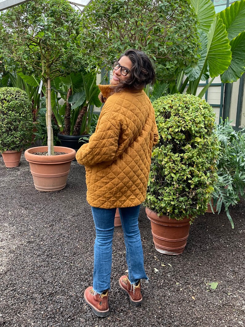 Linen Quilted Jacket Linen Quilted Coat Quilted Jacket Etsy