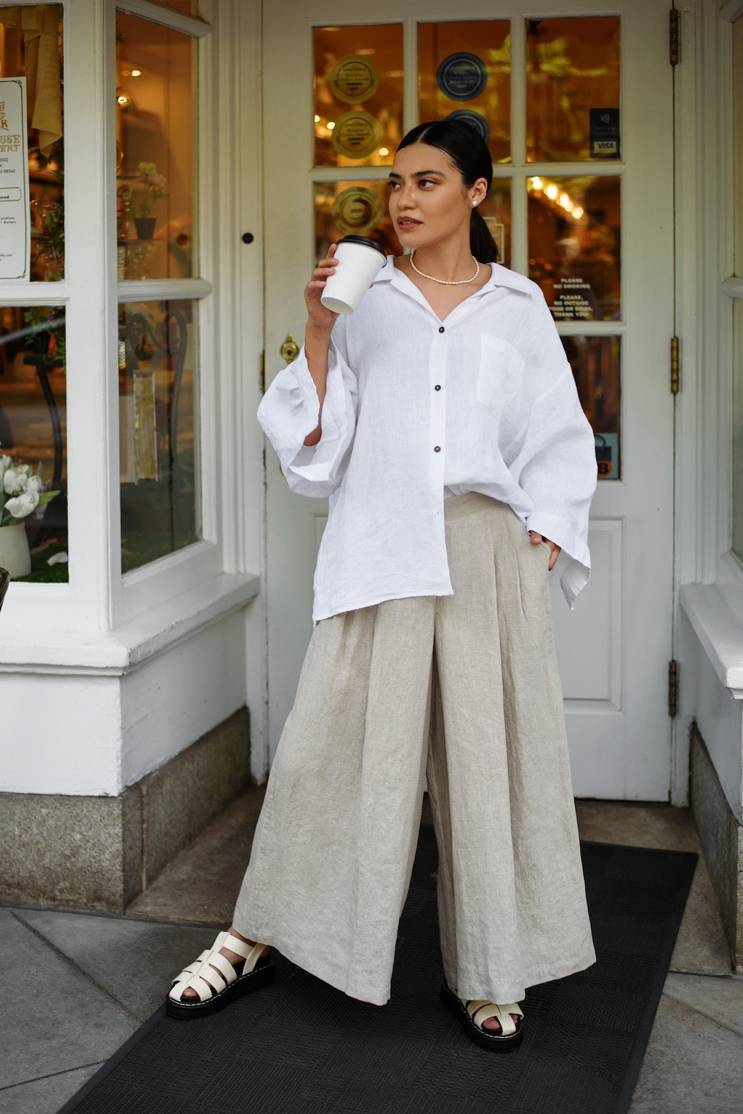 baggy dress shirt women's Women's Oversized Poplin Shirt in White | Sunspel